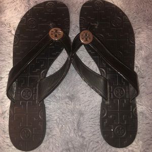 Tory Burch Black Thora Sandals.
